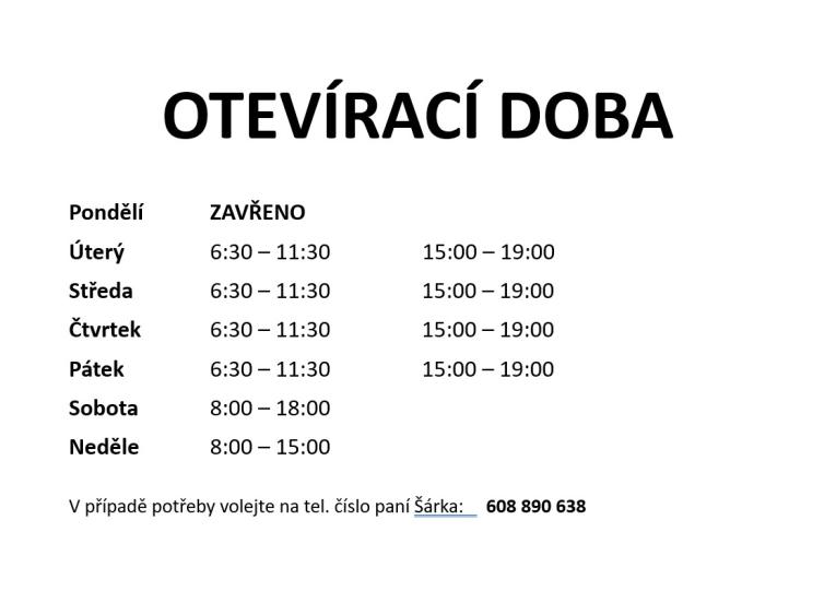 otevírací doba
