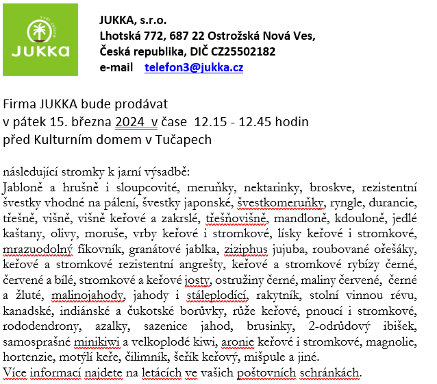 prodej stromků