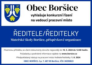 Výběrové řízení - ředitel/ředitelka MŠ Boršice