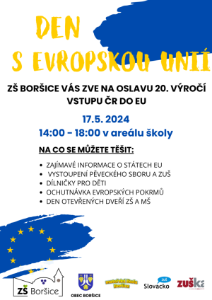 ZŠ a MŠ Boršice - den otevřených dveří k příležitosti 20. výročí vstupu do EU  2