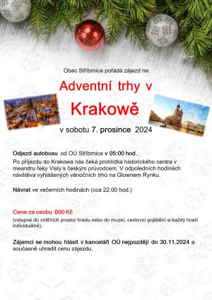 Obec Stříbrnice pořádá zájezd na Adventní trhy do Krakowa - sobota 7.12.2024